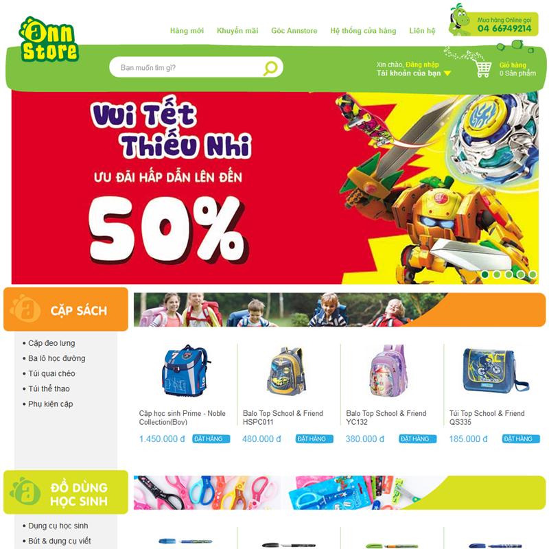 Mừng quốc tế thiếu nhi 1/6 hệ thống chuỗi của hàng Anstore ra mắt website mới