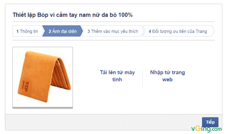 Chọn ảnh đại diện trang face